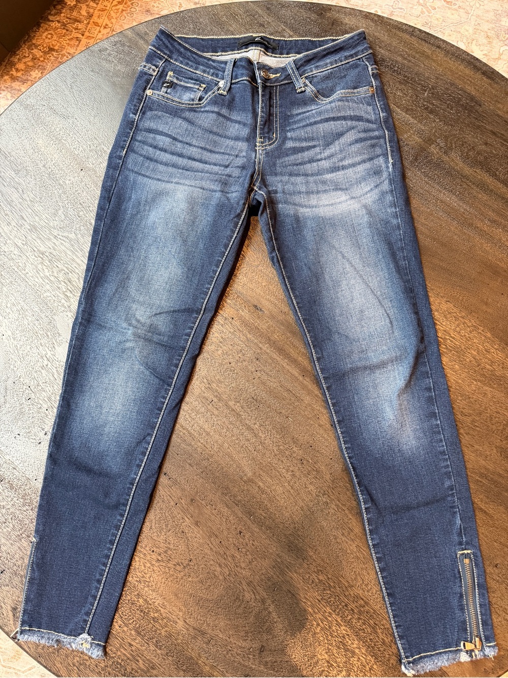 KanCan Blue Skinny Jeans with Ankle Zips